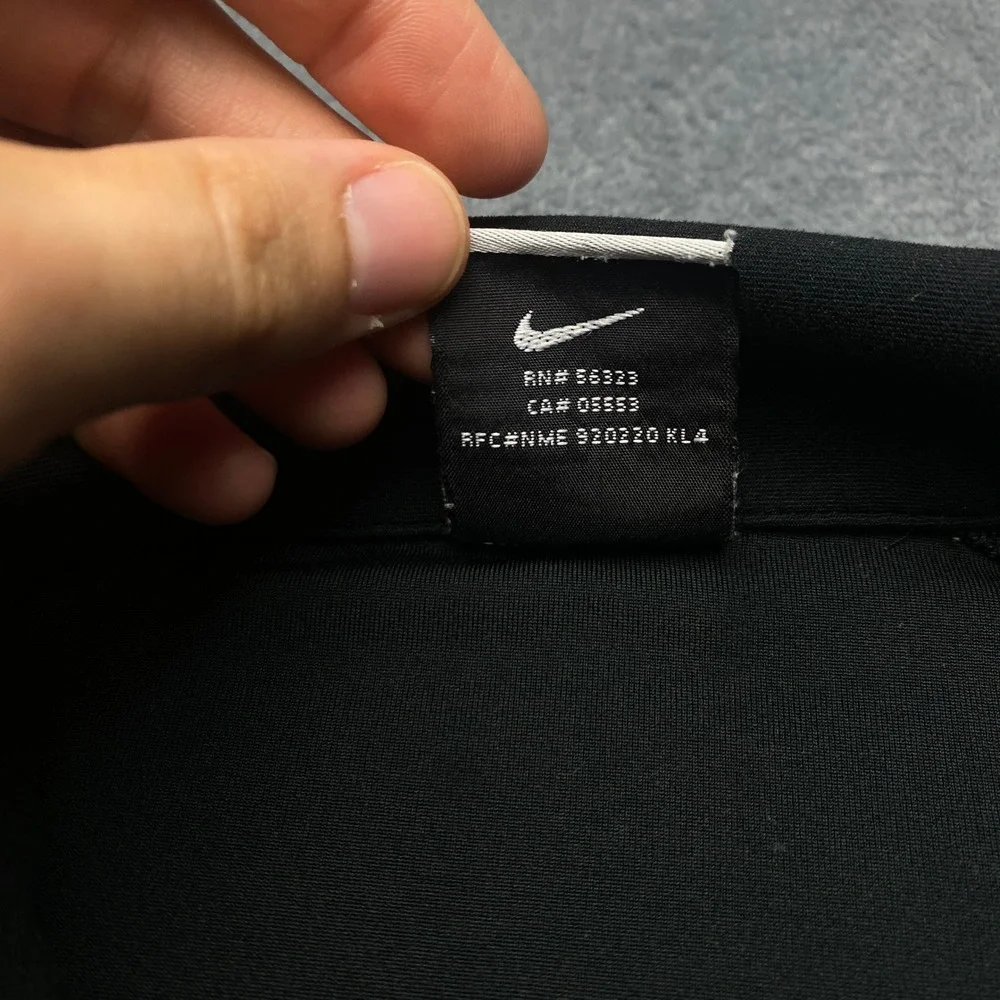 Nike Golf Dri-FIT UV Mens Large Black Quarter Zip Short Sleeve Polo Shirt